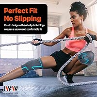 Vista 7 de Paquete de 2 rodilleras de compresión para hombres y mujeres, rodillera para aliviar el dolor de rodilla, soporte cómodo para correr, entrenar