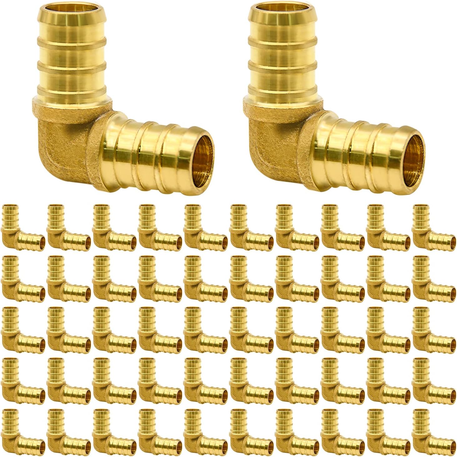 25 Pack PEX Fittings, 1/2" PEX Fittings, PEX Tee Fittings, Brass PEX Fittings for PEX Tubing