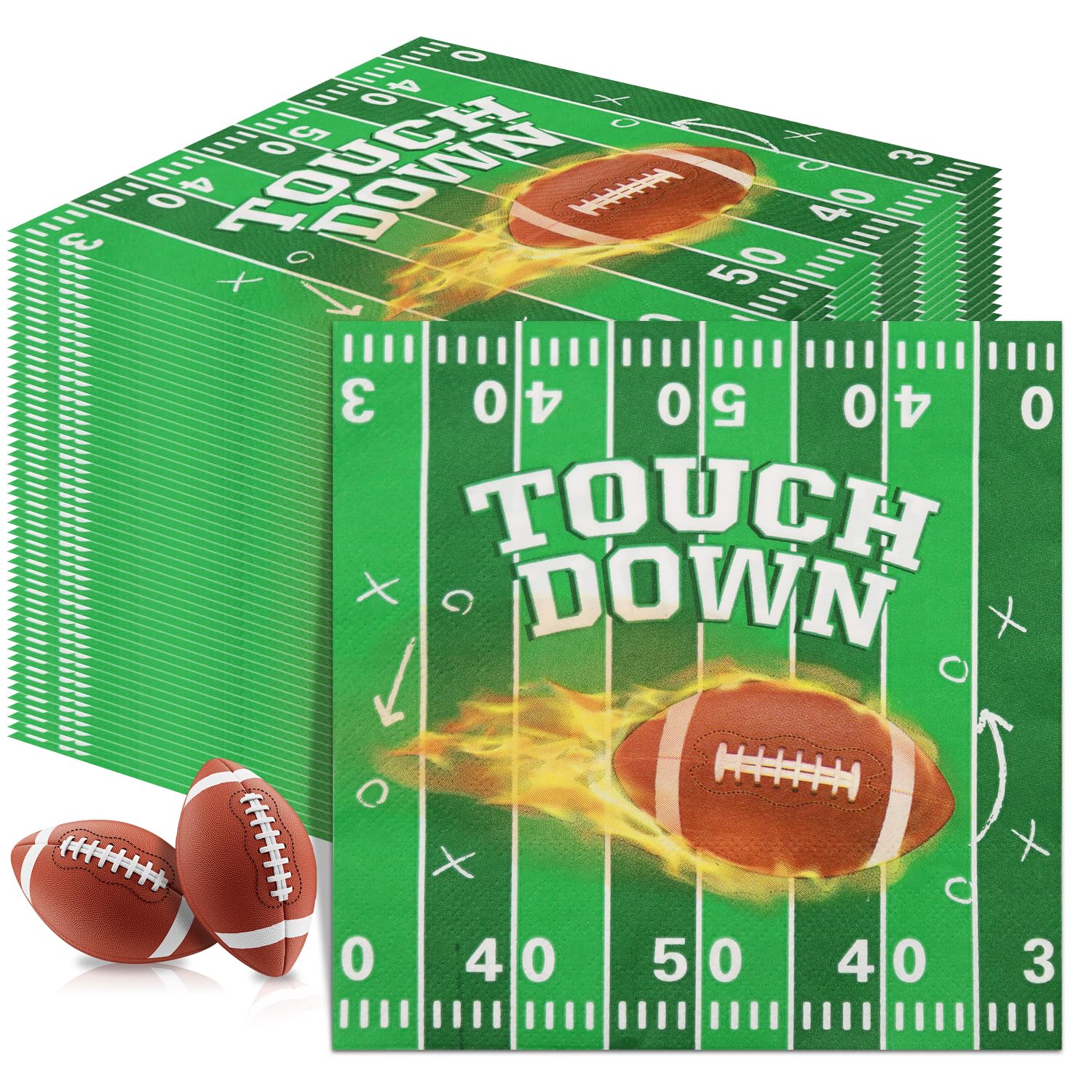 100 Sheets Football Napkins Football Party Disposable Napkins Sports Theme Paper Napkins Football Birthday Party Supplies Sports Party Dinner Decorations Football Touch Down Decor 13 Inch