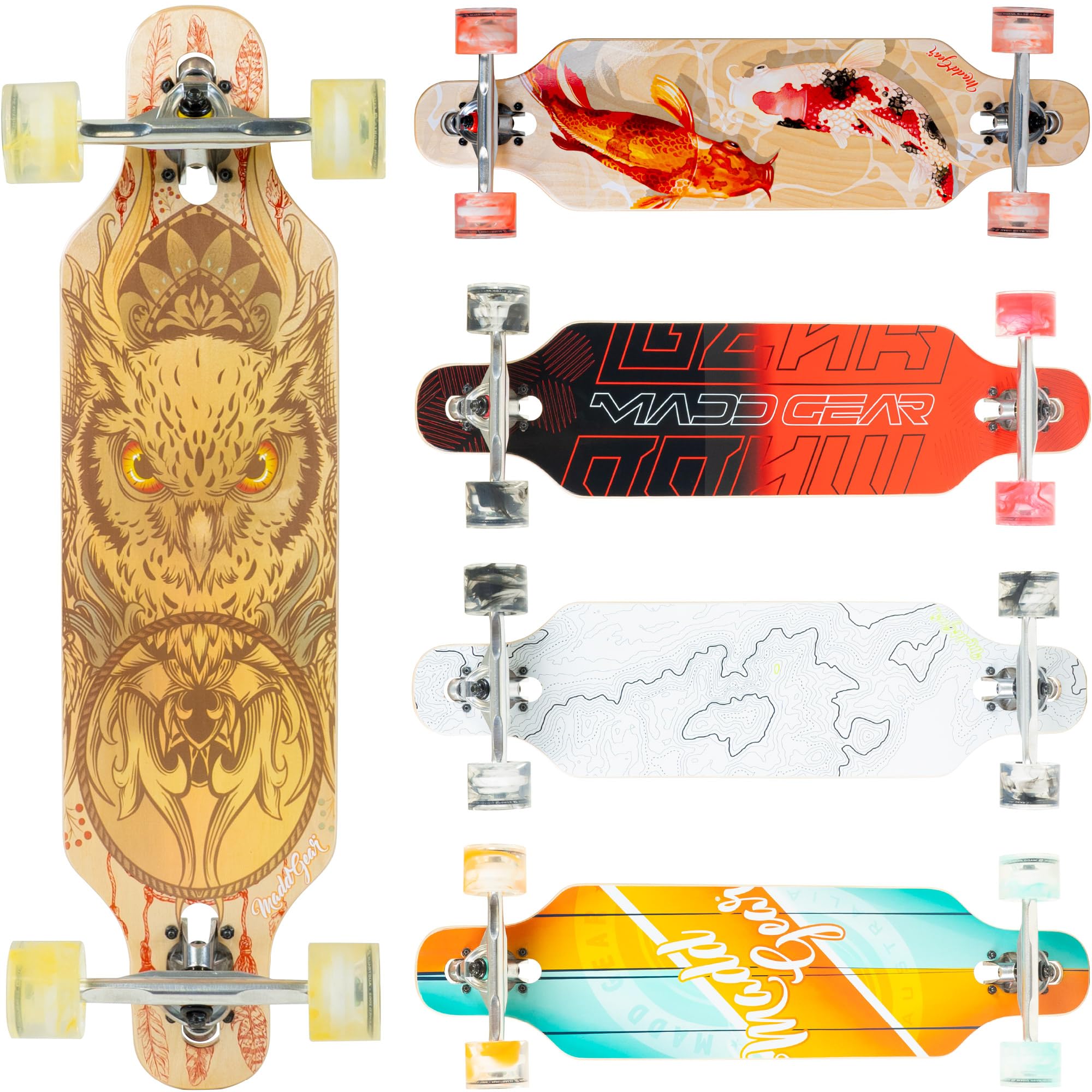 Cruiser Skateboard for Adults & Teens – Lightweight 31" Maple Deck – Smooth 70mm Wheels – Madd Gear Longboard
