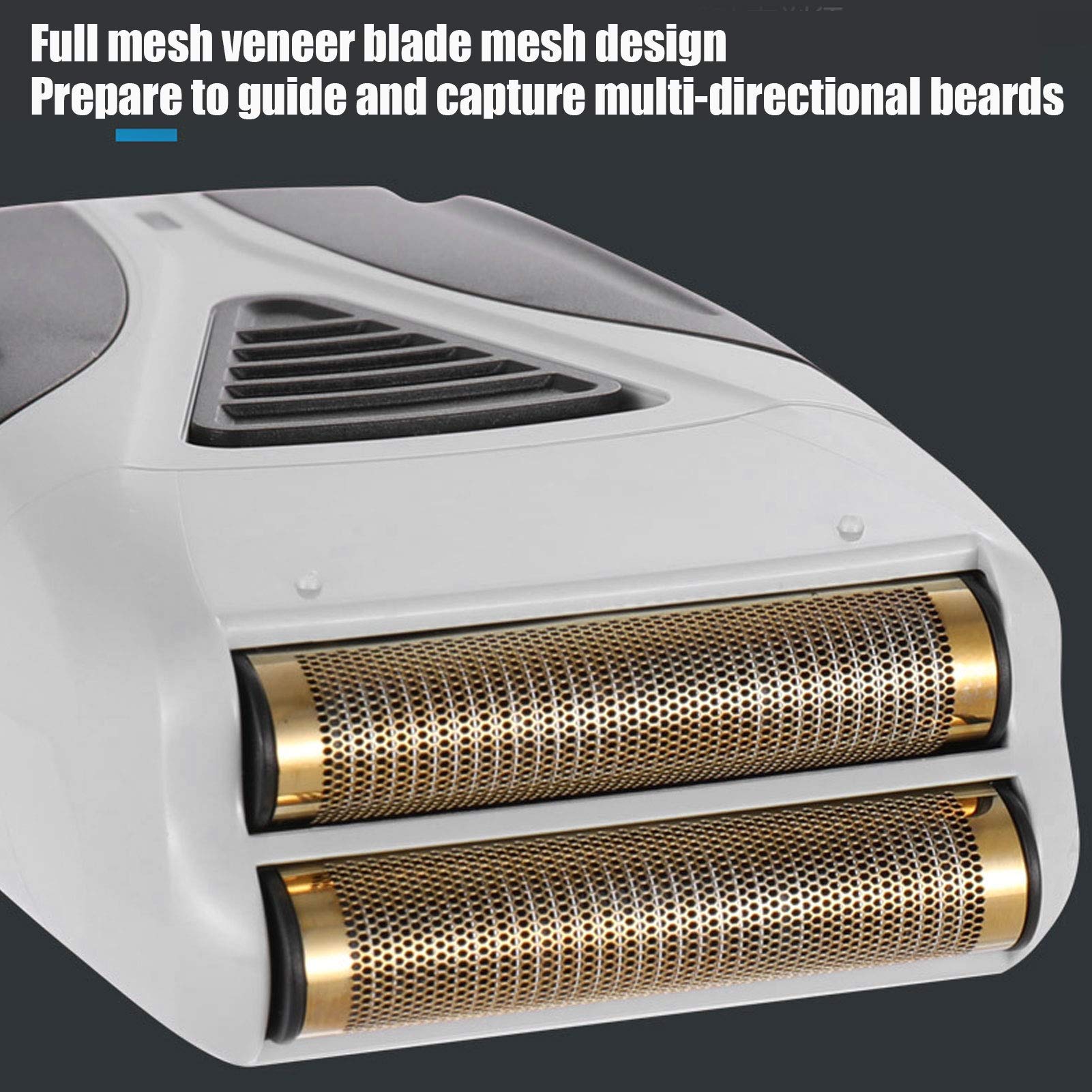 Rasoir électrique, Tondeuse à Barbe électrique Rechargeable rasoir à double tête avec Support de Charge et Lame à Double Broche pour Hommes Voyage, Usage Domestique