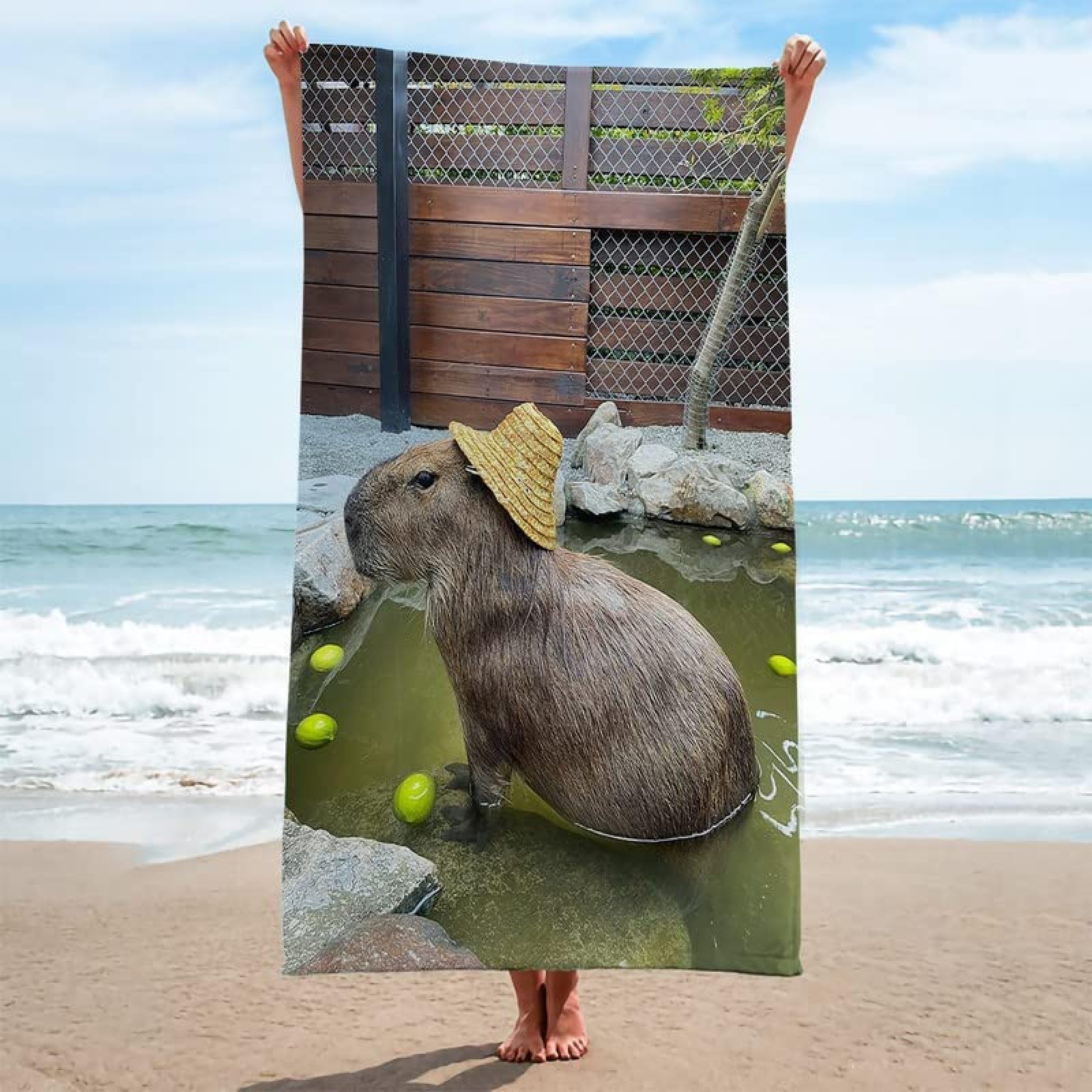 Capybara Strandlaken, Microvezel Handdoek Licht Badlaken Sauna Handdoek