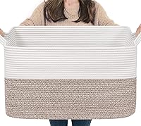 Vista 13 de Goodpick Contenedores de almacenamiento en forma de cubo – Cestas de estante para toallas, libros y ropa, contenedores de almacenamiento de armario