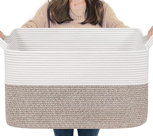 Miniatura 13 de Goodpick Contenedores de almacenamiento en forma de cubo – Cestas de estante para toallas, libros y ropa, contenedores de almacenamiento de armario