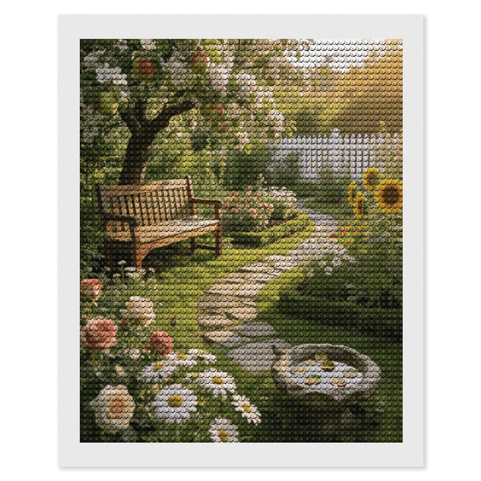 FekiLoot Bauerngarten Paint by Numbers Kit for Adults Beginner DIY Diamond Dots Paintings Round Full Drill Diamond Art Kits Picture Diamond Art Painting Kits for Home Decor 16"x20"