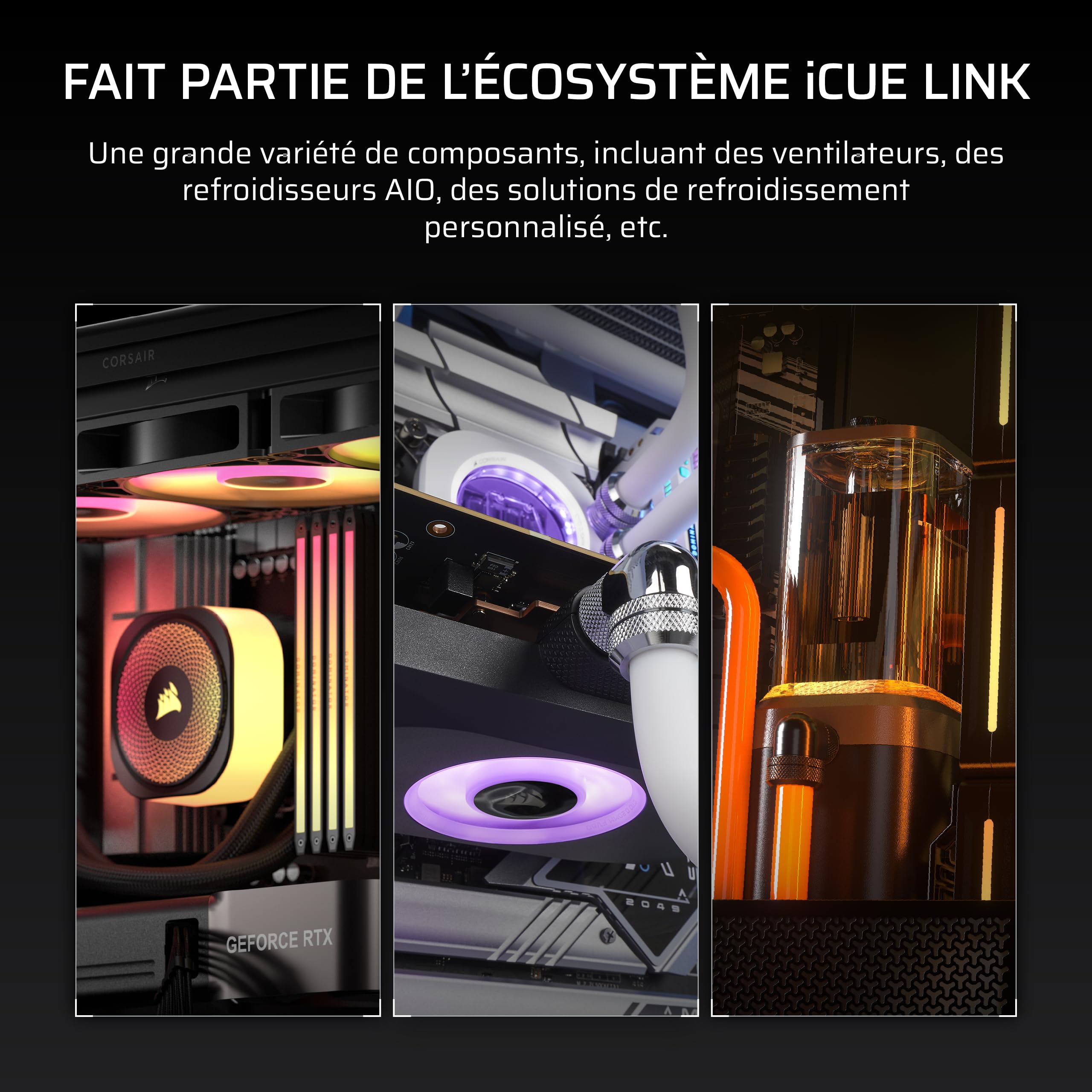 CORSAIR iCUE Link XD6 RGB Elite Pump/Reservoir – Pompe FlowDrive Max, Capteur de Température Intégré, 22 LEDs RGB Adressables, Réservoir 440ml en Nylon Transparent – Gris Furtif
