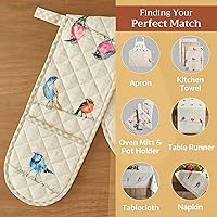 Vista 5 de Maison d' Hermine - Guante de horno doble de 7 x 35 pulgadas, con bucle, 100 % algodón, resistente al calor, cocinar, sartenes, hornear, microondas
