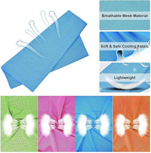 Miniatura 6 de Toalla de enfriamiento, paquete de 4 toallas de microfibra fría fría para la cabeza, bandana para el cuello (40 x 12 pulgadas) para atletas,