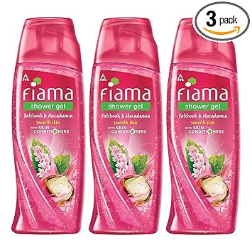 Fiama Shower gel Patchouli & Macadamia Pure Indulgence bodywash with skin conditioners, 250ml (Pack of 3)