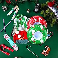 Vista 6 de Hungdao Juego de 9 accesorios para muñecas de Navidad, incluye orejeras, bufanda suave, suéter acogedor, tubo inflable para nieve, accesorio de ropa