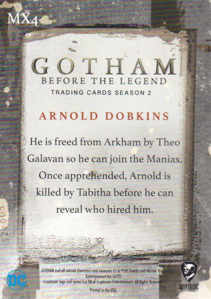 Amazon.com: 2017 Cryptozoic Gotham Season 2 The Maniax Trading