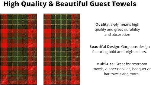 Miniatura 2 de Juegos de toallas de mano navideñas toallas de mano de papel desechables de calidad con temas festivos - 32 toallas de invitados por juego en total