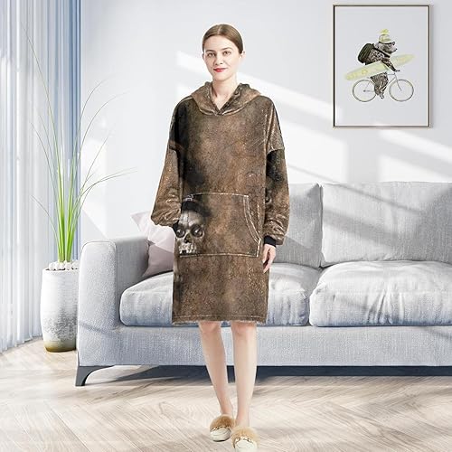 Miniatura 6 de Manta con capucha sudadera con capucha de gran tamaño calavera Varios colores