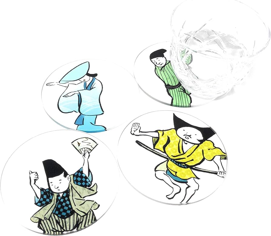 COEL Store TOUMEI Coaster Japanese Traditional Gift Set of 4