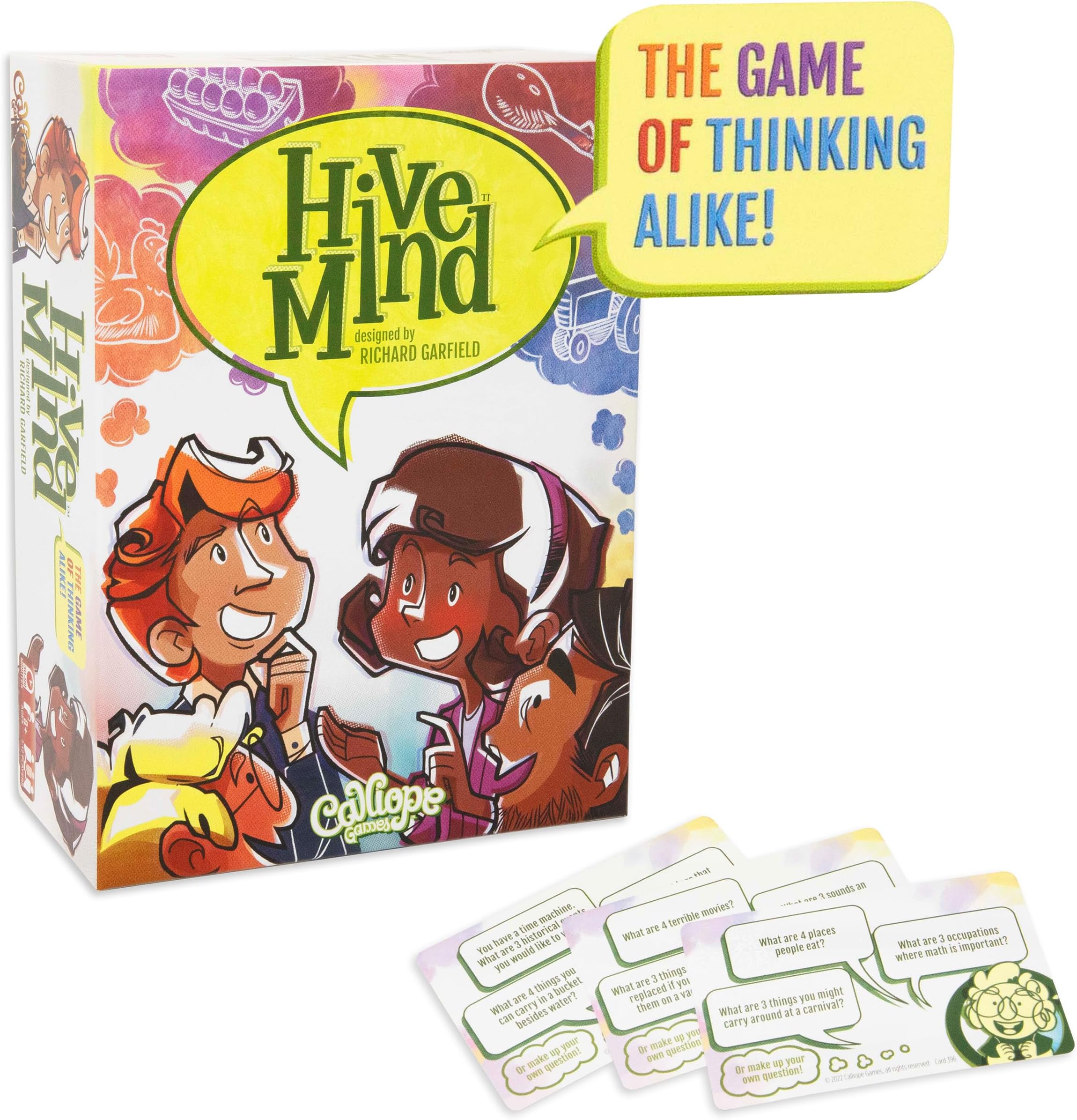 Calliope Hive Mind by Games - Family Fun - How Well Do You Think Alike - Enjoy Improved Game Play, with Family, Relatives, and Friends Indoor, Outdoor, Or Anywhere for 3 + Players Ages 8+