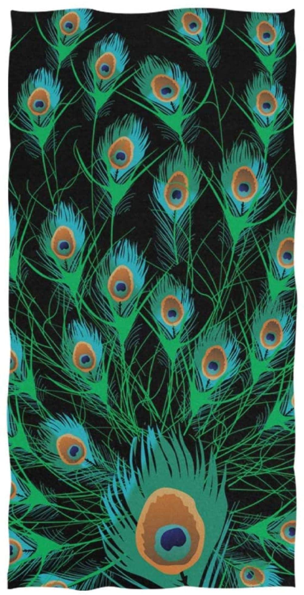 Toalla De Playa Con Diseño Mandala Pavo Real - 70x140 Cm, Algodón, Suave Y Absorbente