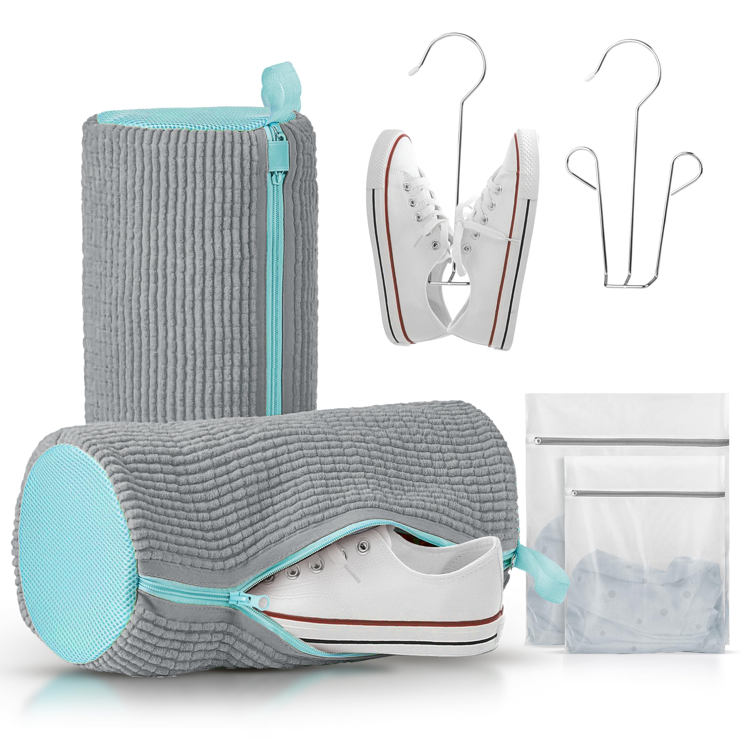 Shoe Washing Machine Bag Set, Trainer Washing Machine Bag with Zipper, Laundry Shoe Bag for Washer & Dryer