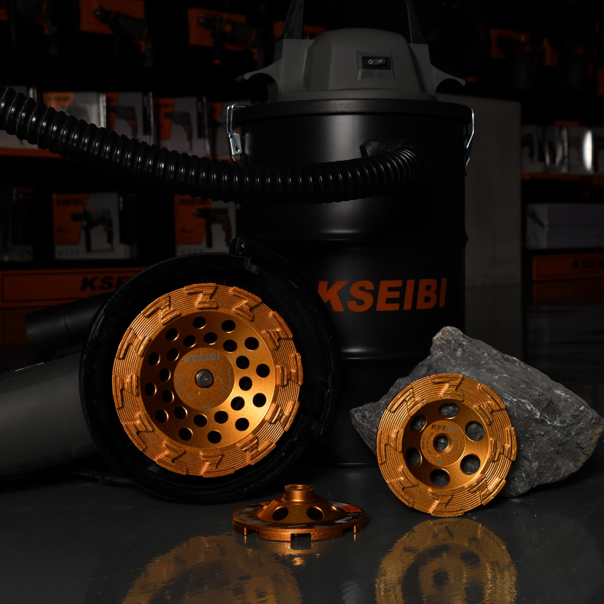 KSEIBI 644148 - Disco abrasivo de superficie para hormigón, rueda de copa de diamante agresivo (dorado, 7 pulgadas, 18, extra grueso)