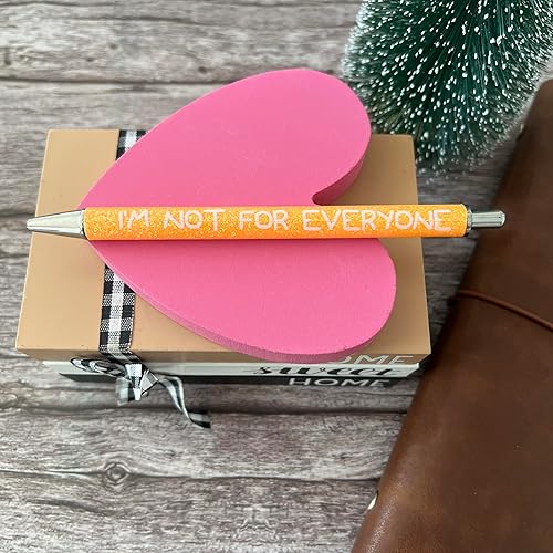 Miniatura 3 de Jxueych 4 bolígrafos bonitos con purpurina y frases divertidas, bolígrafos pasivos y elegantes, regalos para colegas, suministros de oficina (juego