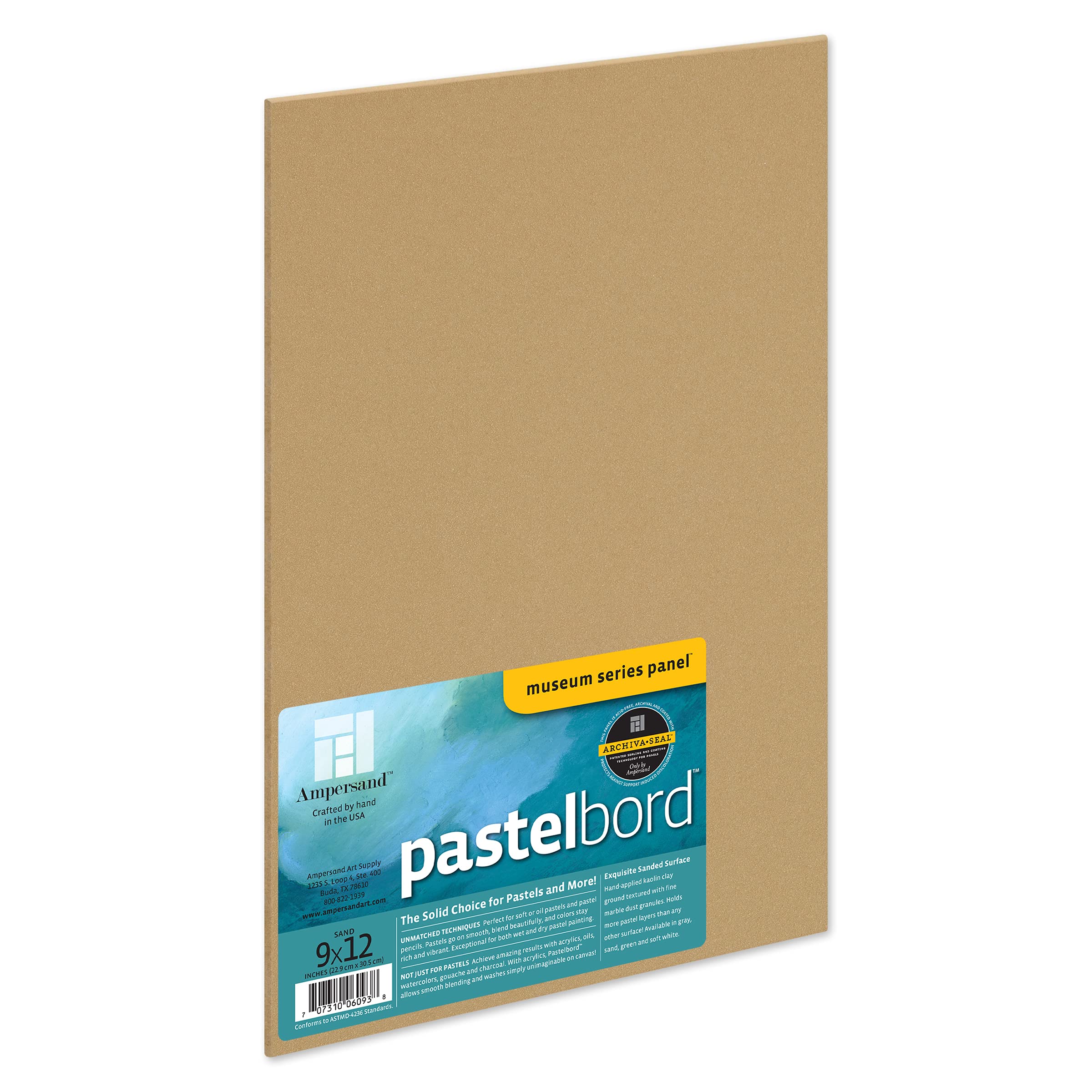 Ampersand Art Supply Museum Series Pastelbord, sabbia 1/8 pollici profondità, 9X12