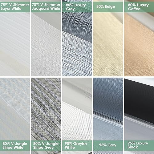 Miniatura 117 de Persianas de cebra motorizadas Yoolax compatibles con Alexa, persianas motorizadas con control remoto, persianas eléctricas inteligentes automáticas