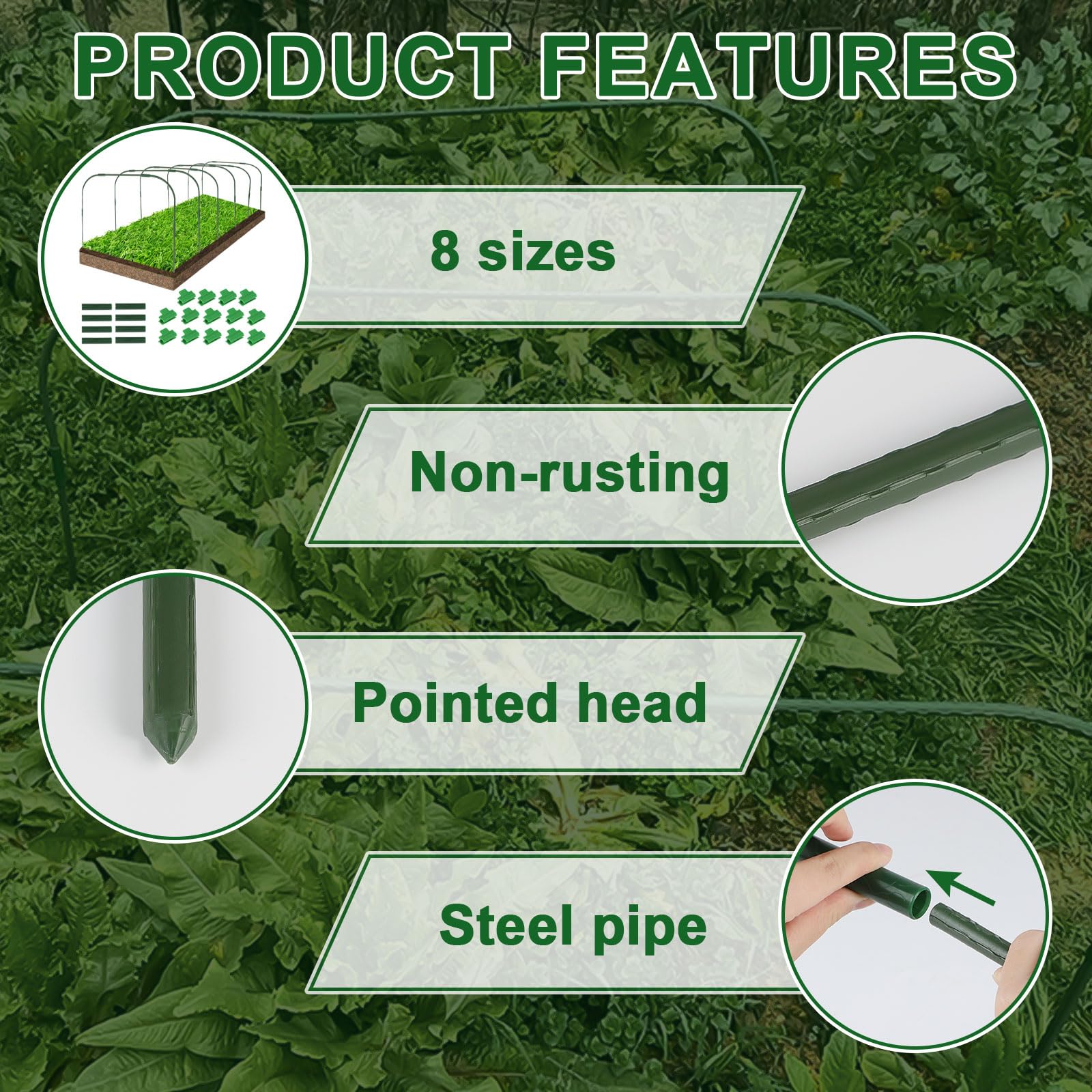 EXLECO 6Pcs Cadre de Serre de Jardin avec Clips Arceau de Jardin Kit de Maison de Cerceau de Jardin Cerceau pour Tunnel Jardin 90 * 80cm Arceau pour Serre Tunnel Cerceau pour Tunnel de Croissance