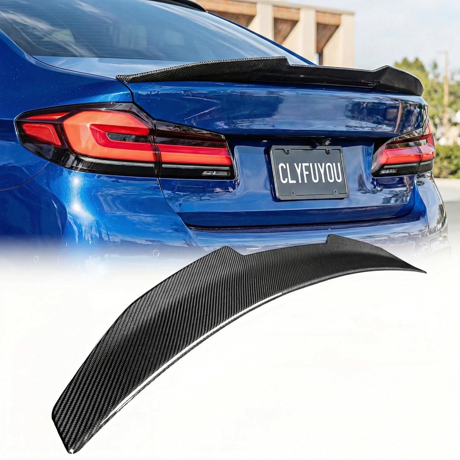 Real Carbon Fiber Spoiler for BMW G30 5-Series & F90 M5 Sedan 2017-2023 - High Kick Duckbill Trunk Wing Fits 530i 530e 540i M550i