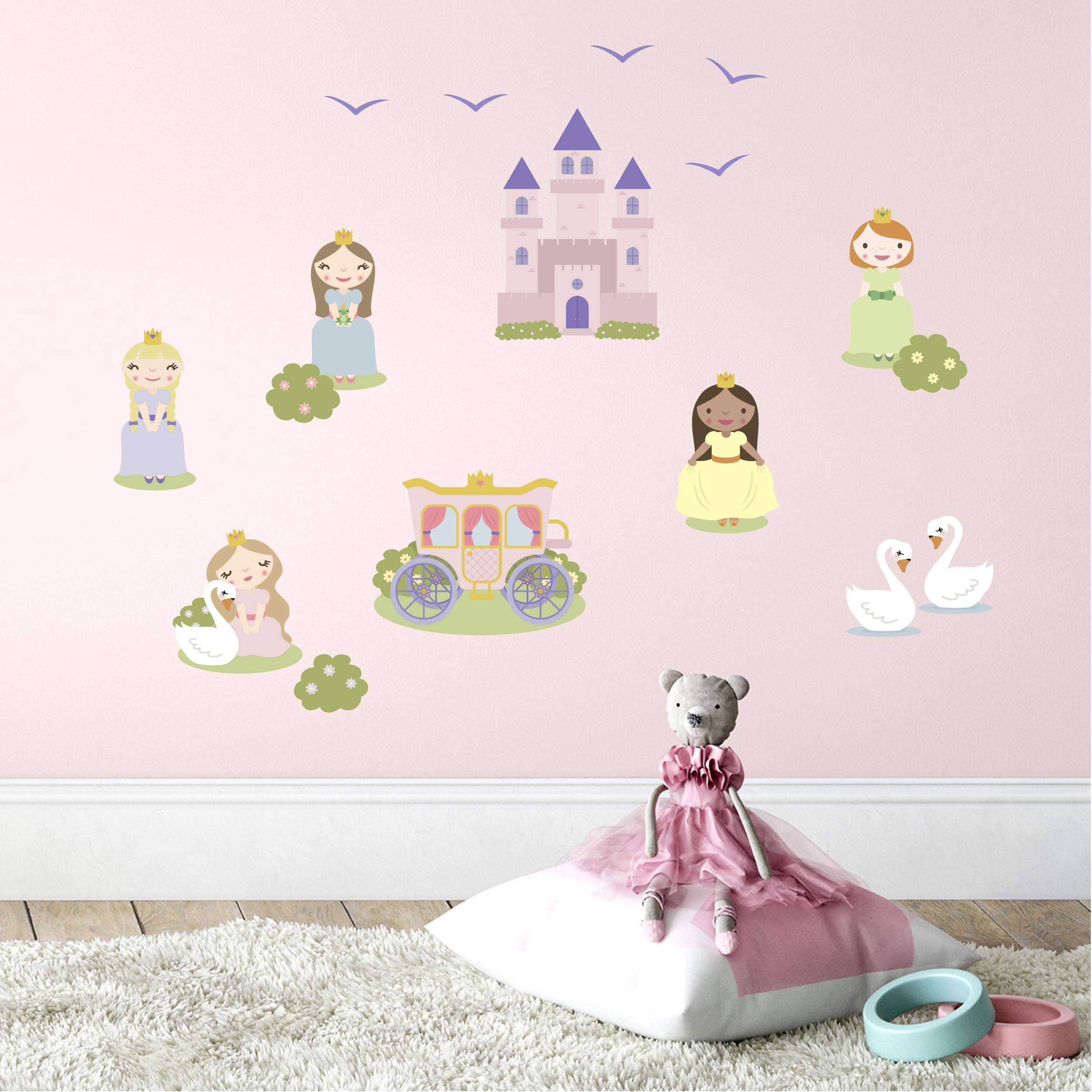 My Nametags Princess My Nametags® Wall Stickers | Peel-And-Stick, Removable & Repositionable Wall Decals | Room Decor For Kids' Bedroom, Nursery, Playroom