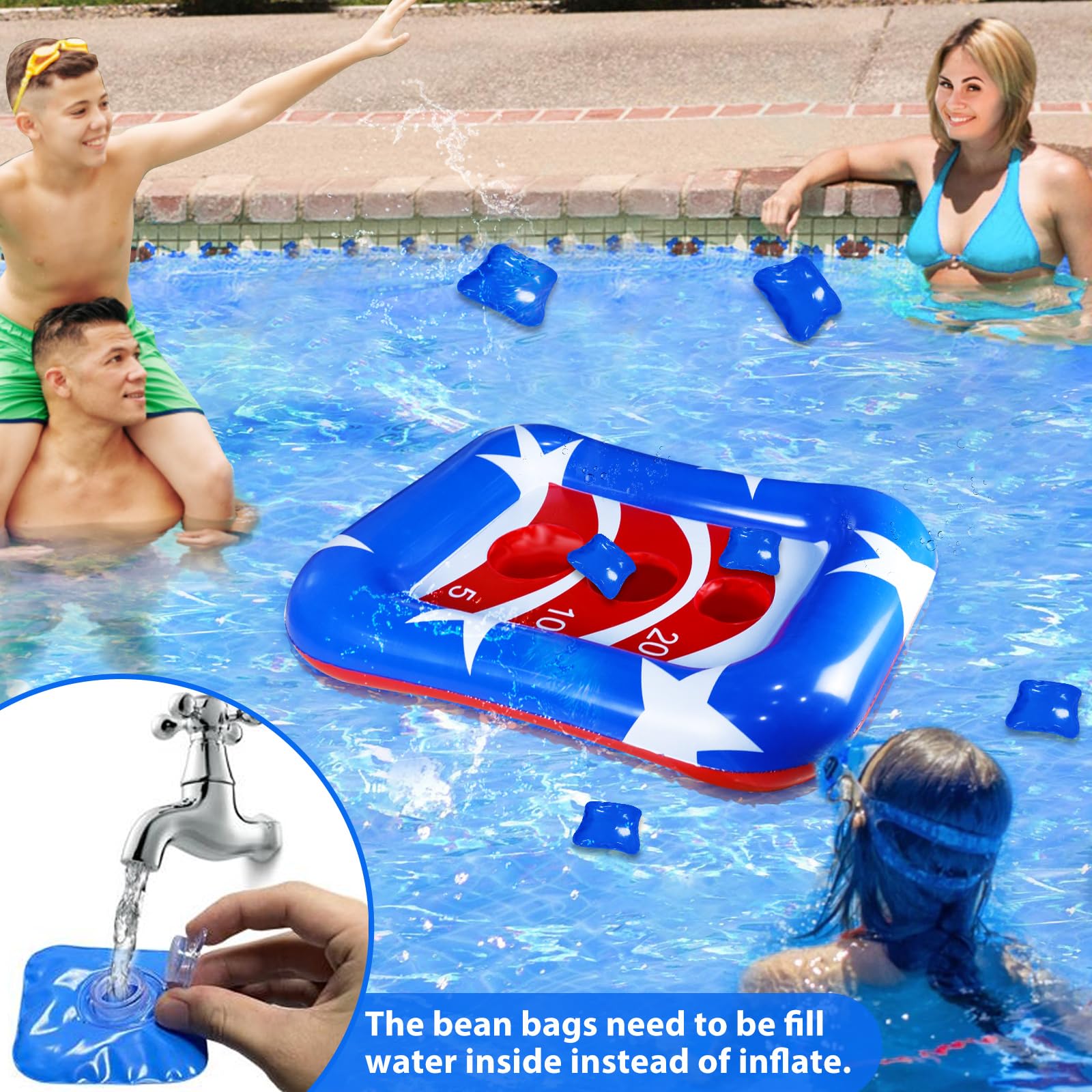 Water Floating Dolphin Ring Toss Game Pool Toys Party Favors 5 Pieces
