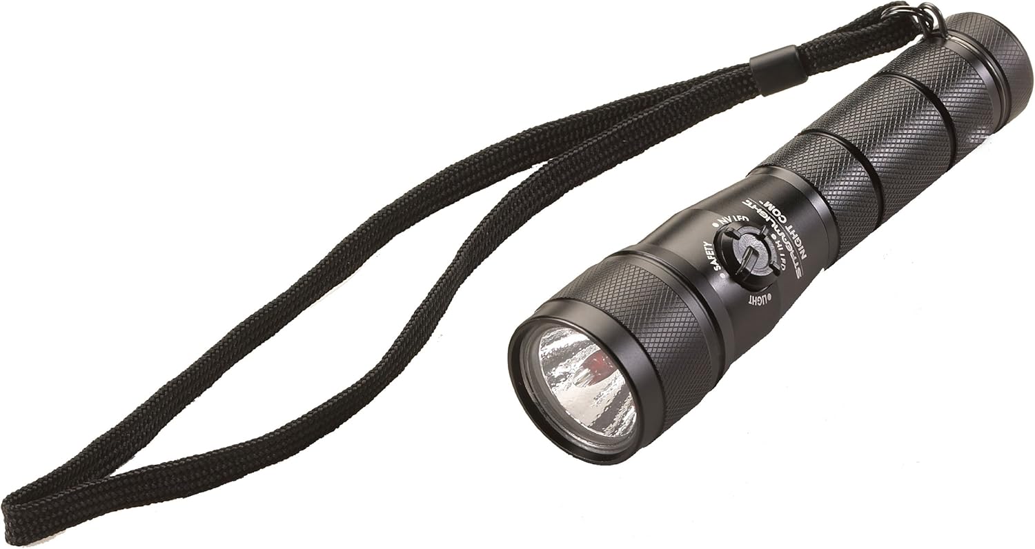 Streamlight 51056 Night Com LED Night Vision Preservation Flashlight with Lithium Batteries in Blister Pack, Black - 105 Lumens