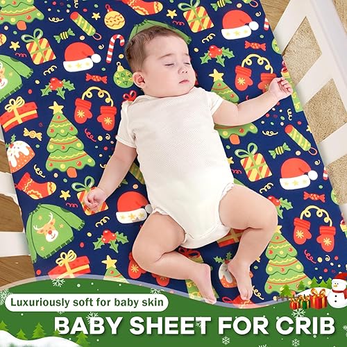 Miniatura 8 de Cloele Sábana bajera ajustable de dinosaurio para cuna para niños, 1 paquete, sábana suave y acogedora para colchones estándar para cuna y niños