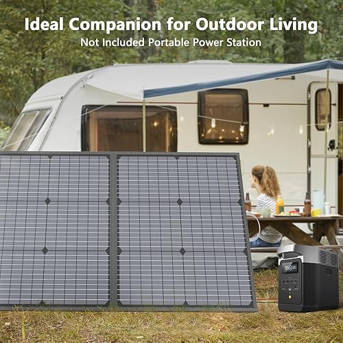 Miniatura 7 de Cargador solar de 110 W, panel solar portátil IP67 impermeable, kit de panel solar plegable con salida de 20 V, módulo de eficiencia del 23.5 % para