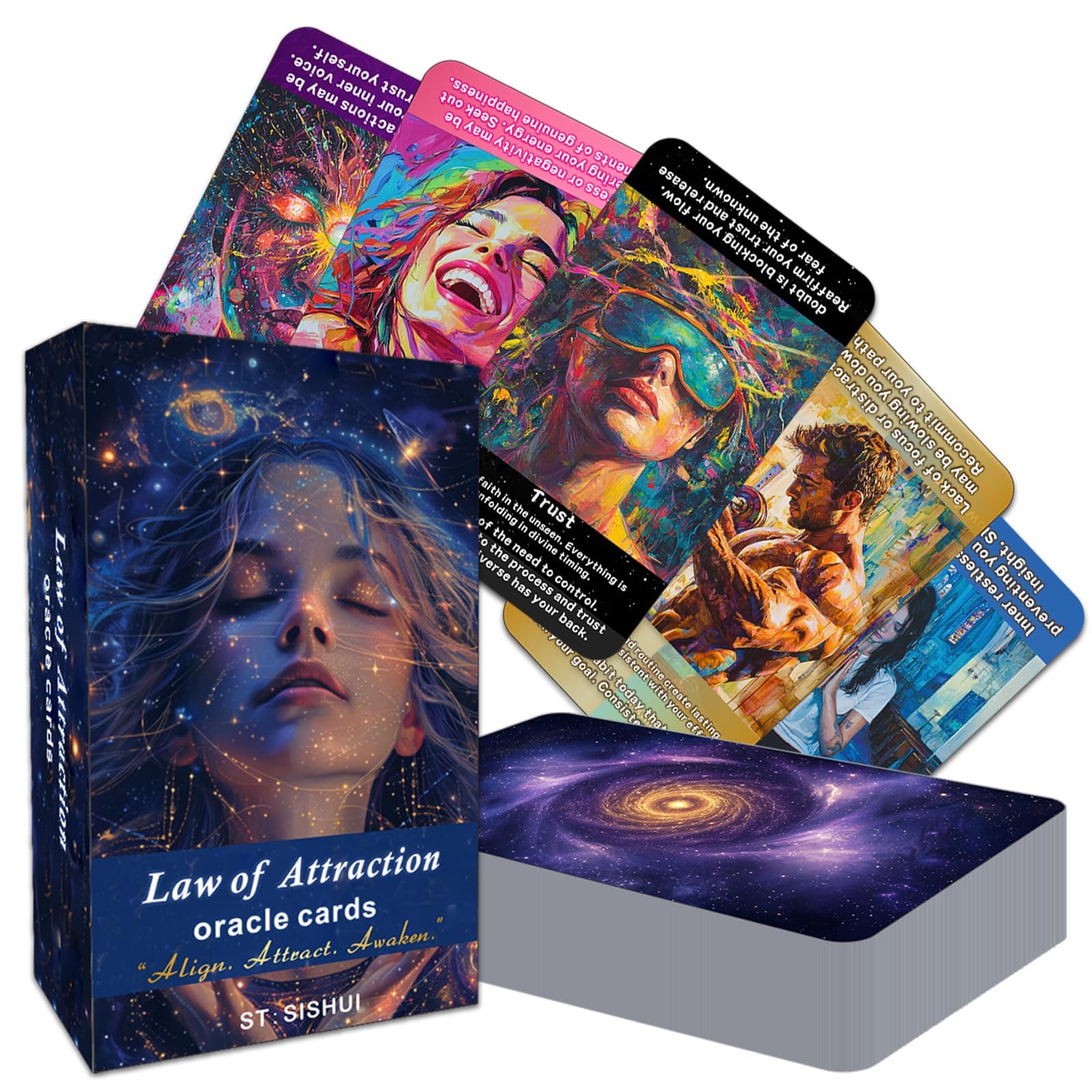 MTRoyaldia Law of Attraction Oracle Cards: Beginner-Friendly Tarot Cards Deck for Daily Guidance, Energy Alignment, & Soul Growth, 78 Modern Tarot Cards-image-33