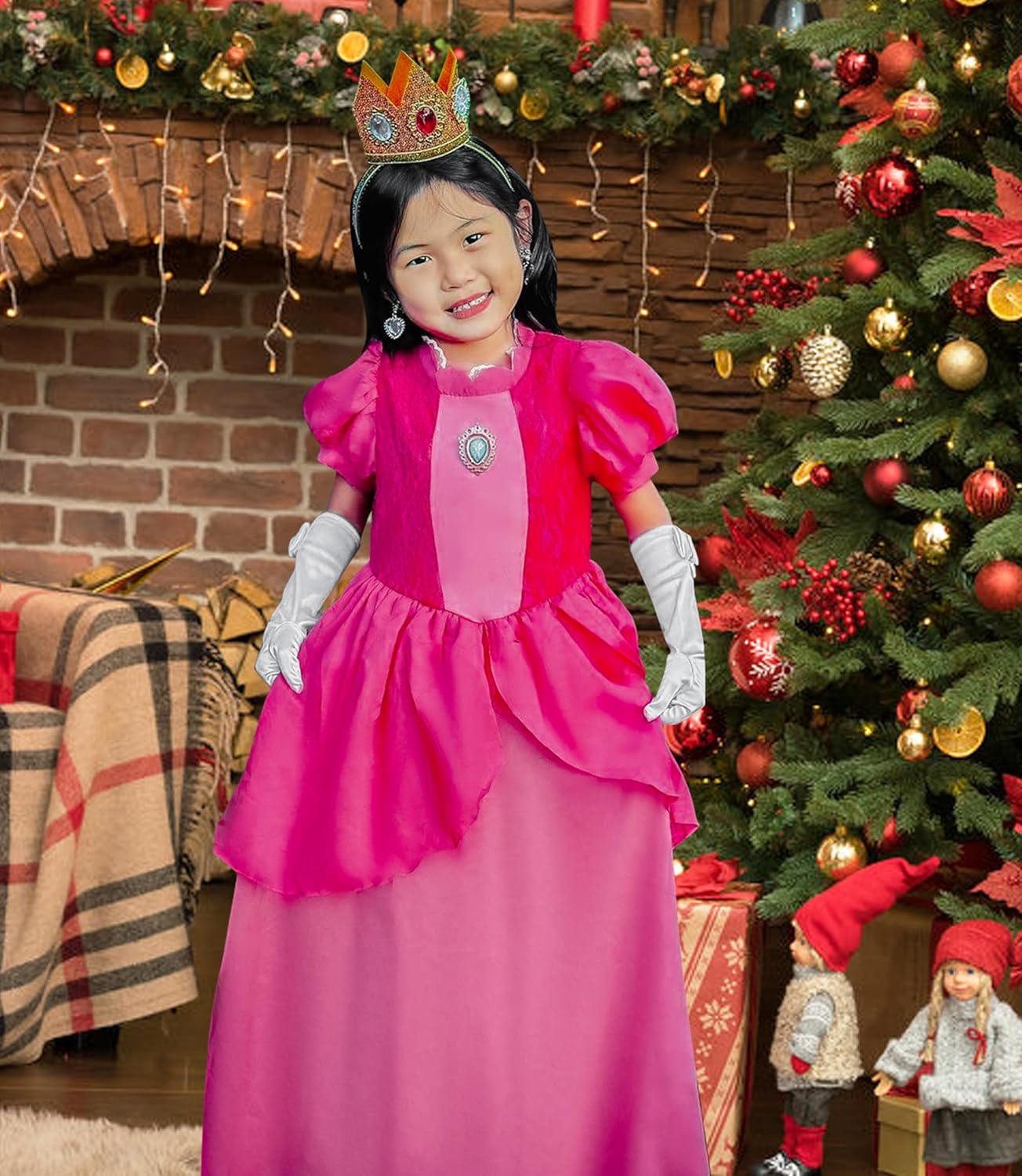 Princess Costume for Girls Kids Movie Cosplay Dress Up Outfit Halloween Christmas Birthday Party - Image 5