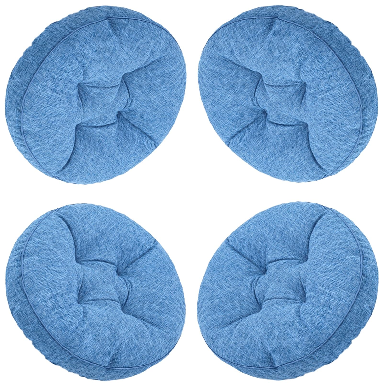 uyeoco 1/2/4 er Set Stuhlkissen 40cm/45cmx9cm Dicke Auflagen rund Sitzkissen StühleSitzauflage für Indoor und Outdoor Polsterung Steppkissen/Bodenkissen(A9,4pcs,45x45cm)