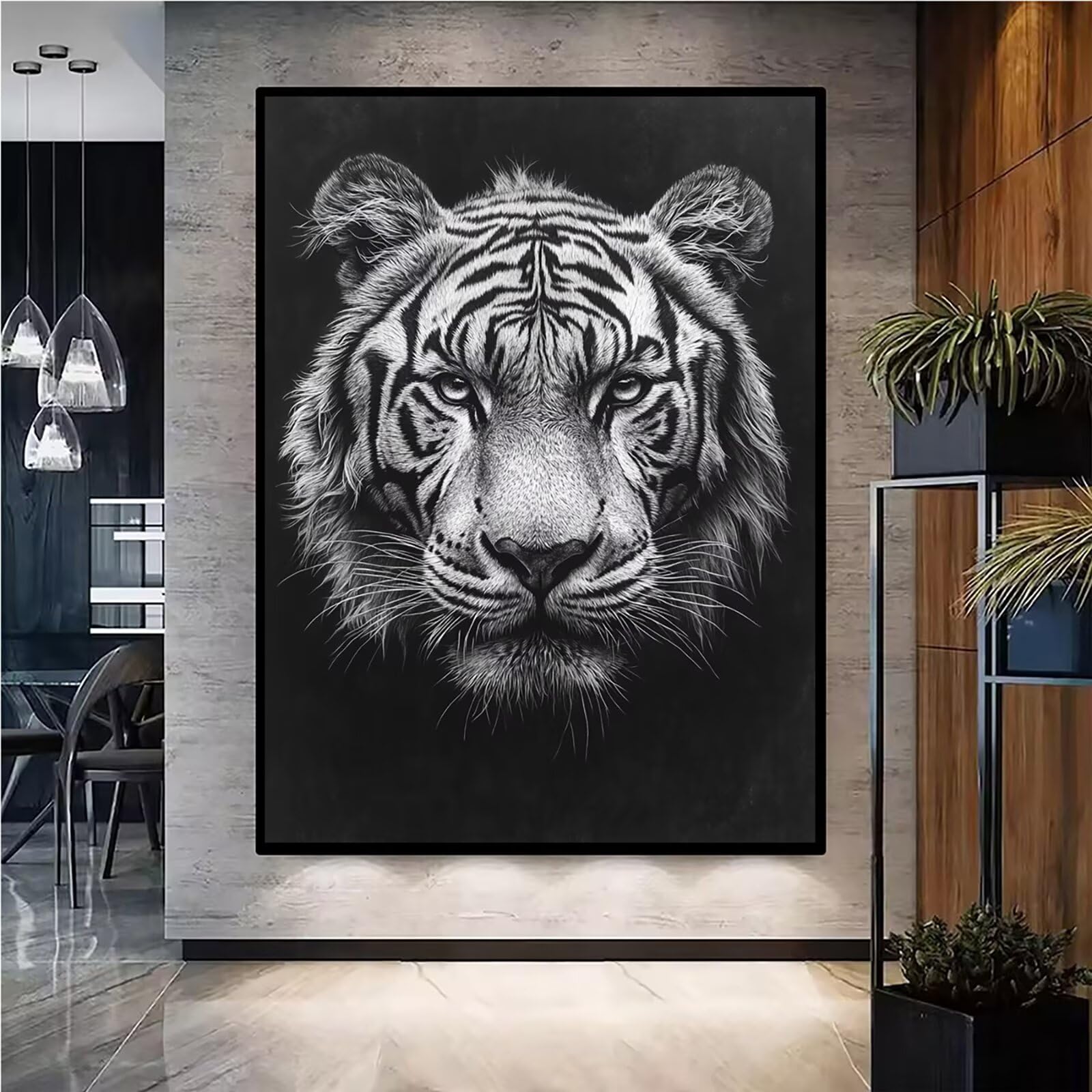 Diamond Painting Kit Completo, Diamond Painting Tigre, 5D Quadrato Pittura Diamante Kit Manualidades Adultos DIY Diamantini Crystal Art Disegni Ricamo Punto Croce Artigianale, 90x120cm Animale j0-723