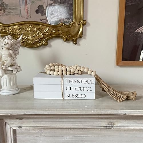 Miniatura 4 de Libros decorativos para la decoración del hogar, libros blancos falsos para la decoración, libros apilados rústicos de granja para exhibición