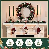 Vista 4 de CHENGU 12 velas LED cónicas sin llama, sin llama, velas de cena sin goteo para el día de Acción de Gracias, bodas, iglesia, Hanukkah, Navidad, Verde