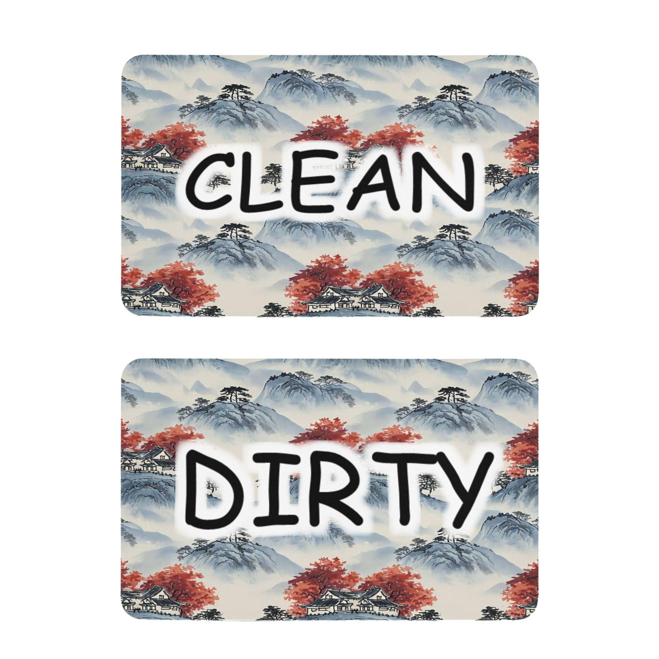 Kutsu Dishwasher Magnet Clean Dirty Sign Indicator, Mountain Fridge Magnet, Easy to Read, 2 Pack