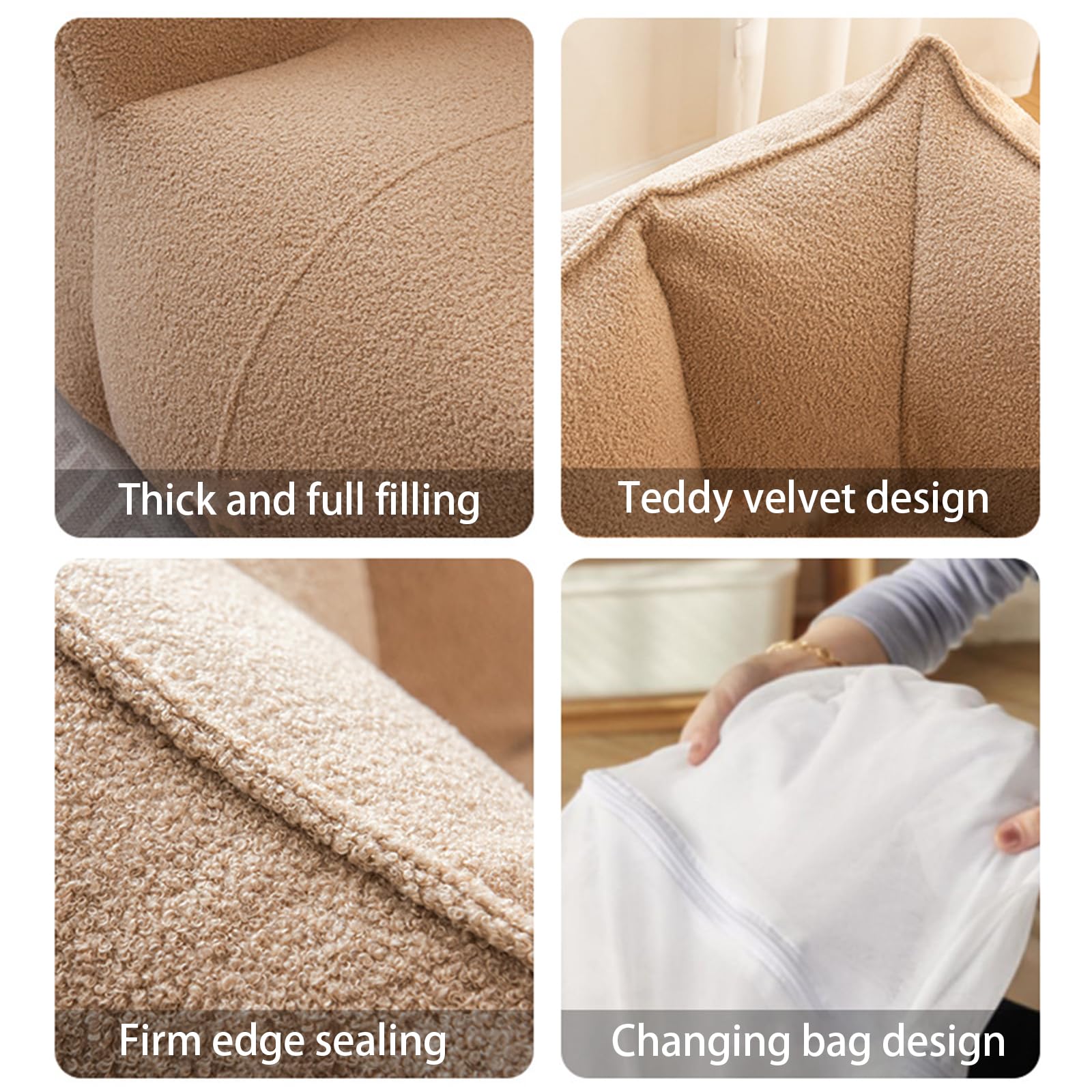 Moderni Poltrona a Sacco Divano Mini Sottovuoto da Interno Piccolo Divano compresso sottovuoto Divano 2 posti Piccolo Divano poltrone Sofa divani,Nessuna Installazione Richiesta Brown Double