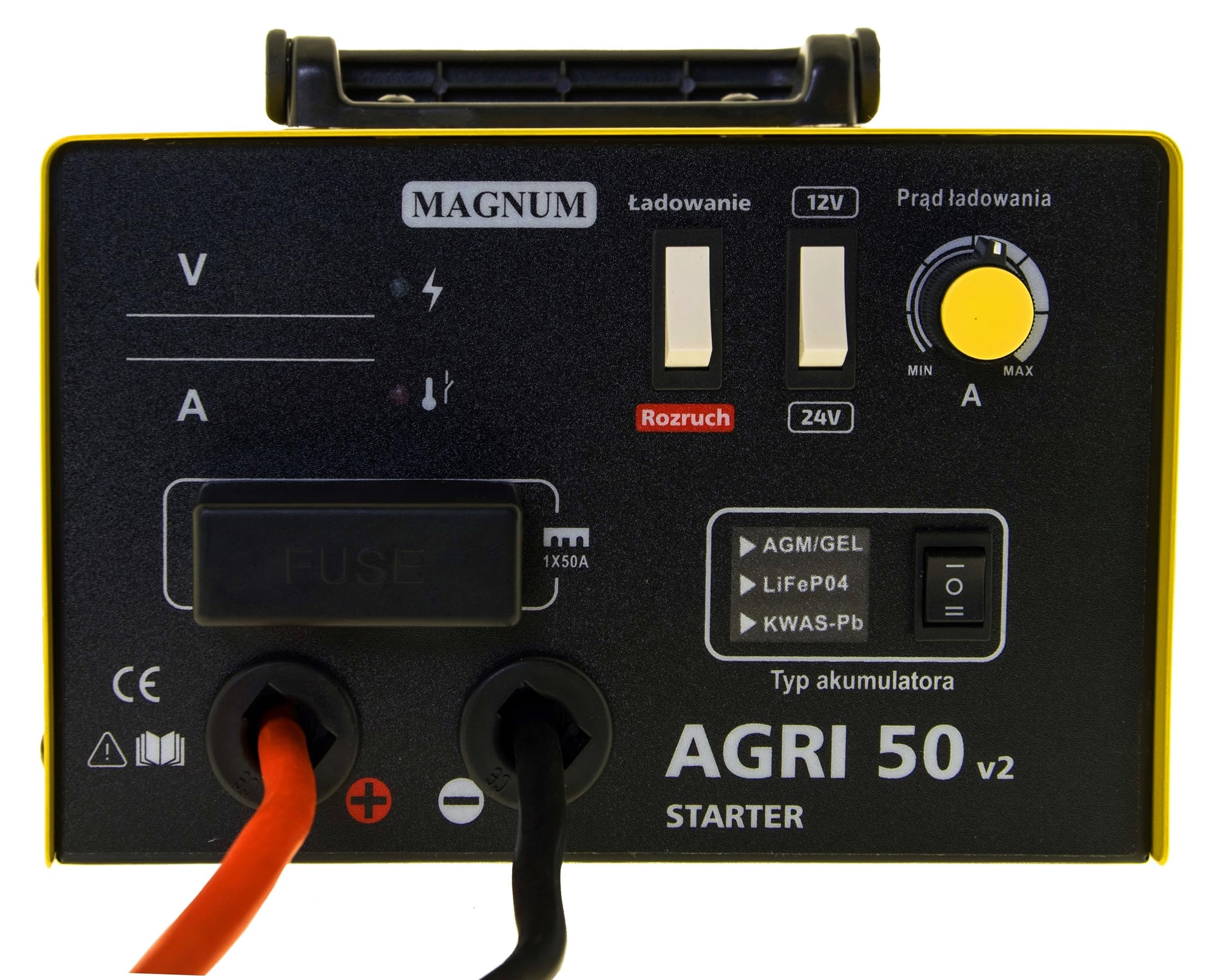 Magnum AGRI 50 v2 Starter – Caricabatterie con avviamento 12 V/24 V 50 A Booster per auto, camion, trattore – AGM, gel, LiFePO4 & Wet compatibile con Bestsalden.de