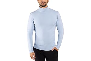 Light Blue Men's Turtleneck: Slim Fit, Soft Feel