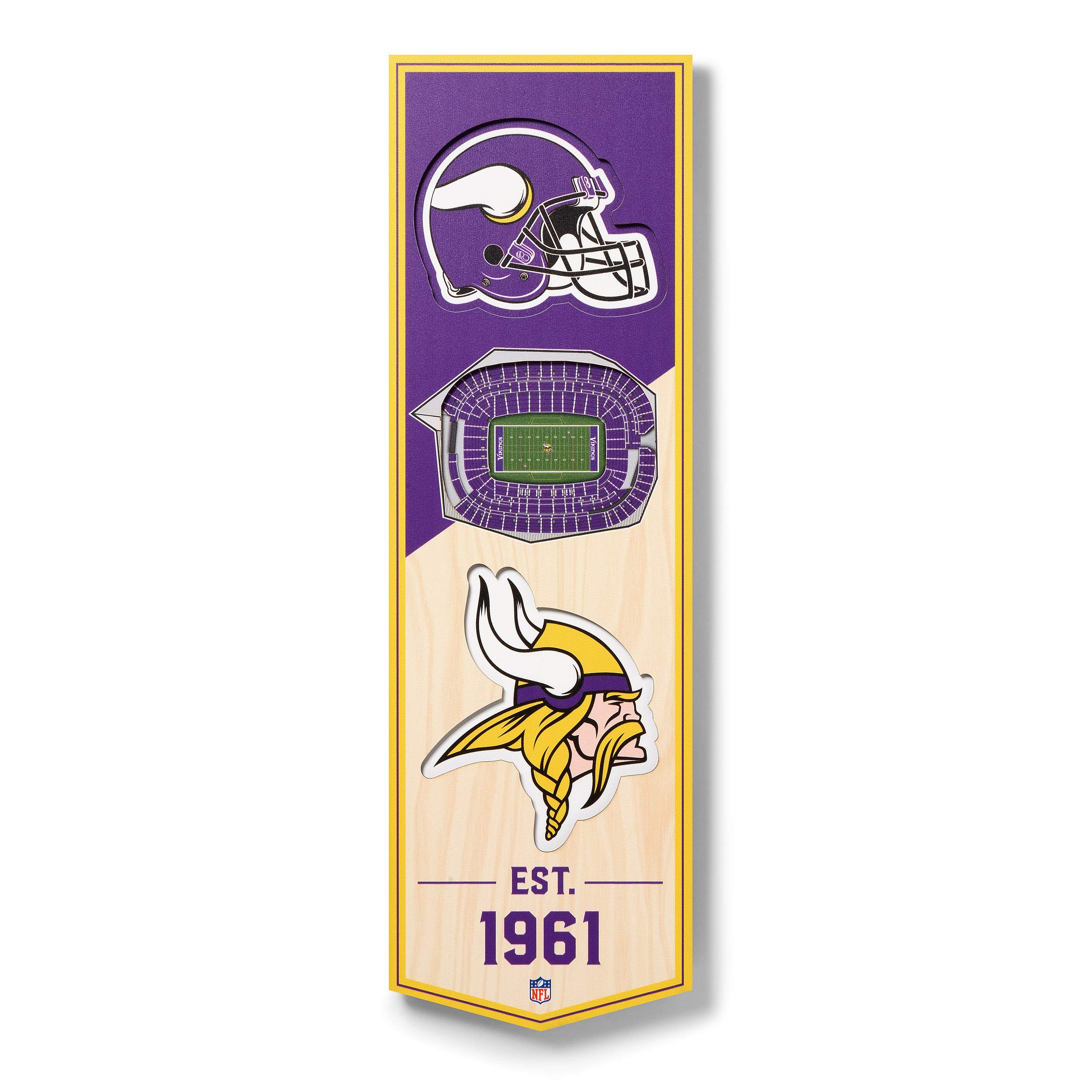 YouTheFan NFL - Striscione per Stadio 3D, 15 x 40 cm
