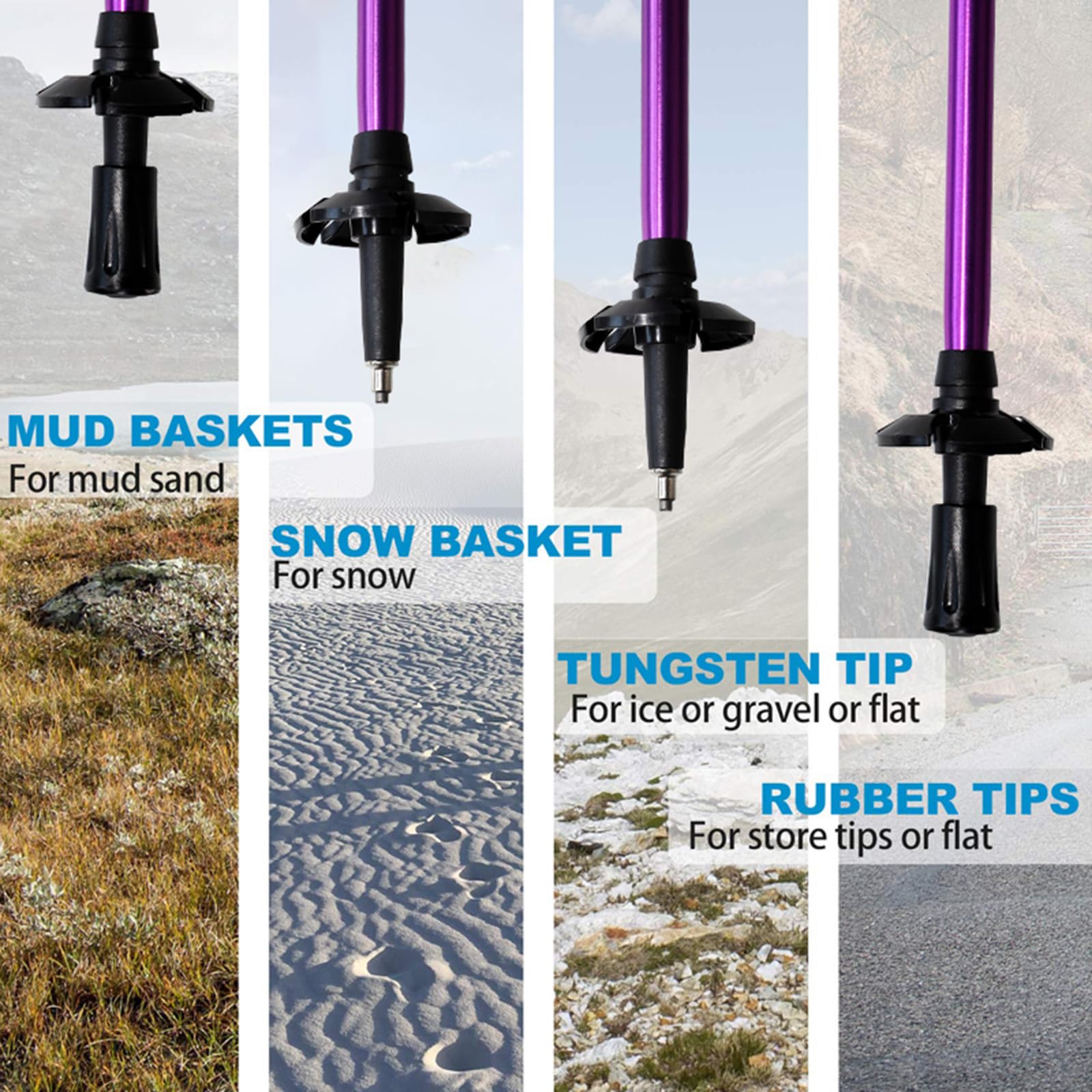 O kijki trekkingowe (2 ps), teleskopowe składane, kijki trekkingowe ze stopu aluminium, lekkie i trwałe, odpowiednie do wędrówek, wspinaczki (110-135 cm)