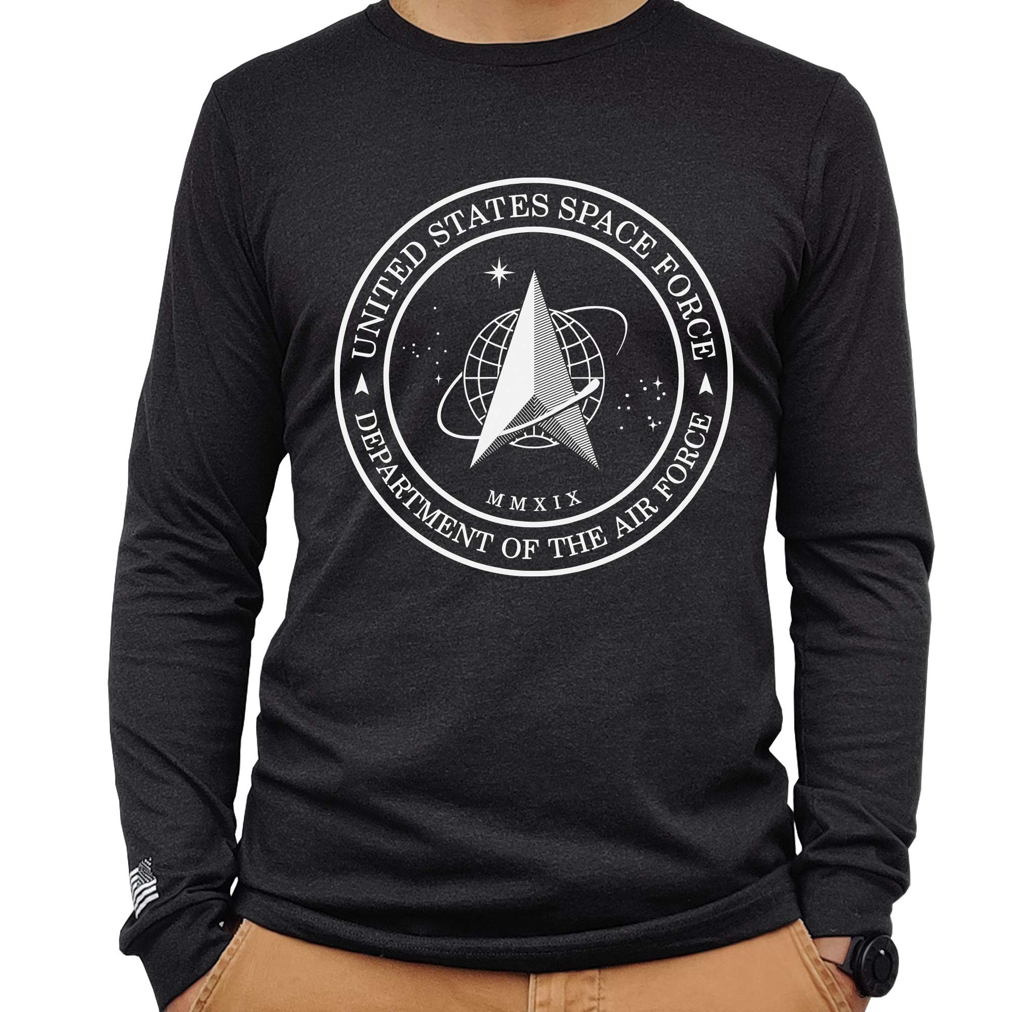 Long Sleeve United States Space Force Shirt, USSF Logo, Premium Material, Screen Printed by Hand in The USA…