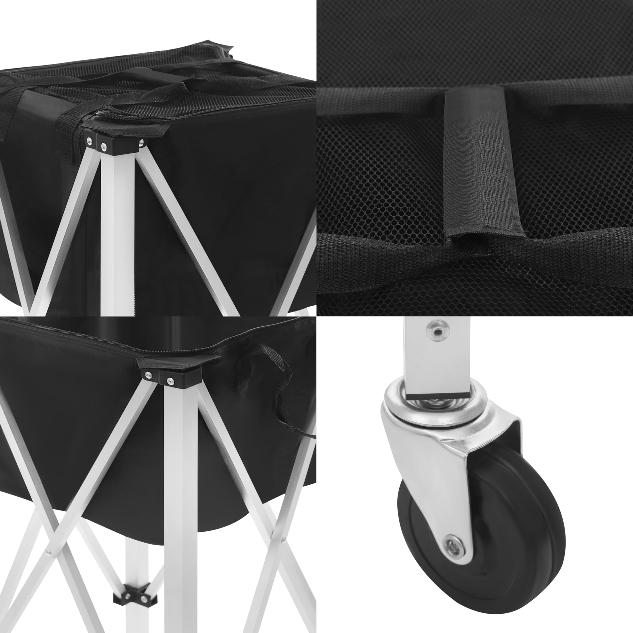Panier de balle de tennis pliable entonnoir de balle de tennis avec 4 roulettes universelles, chariot de balle de tennis, panier de balle de tennis portable, panier de balle de tennis avec sac