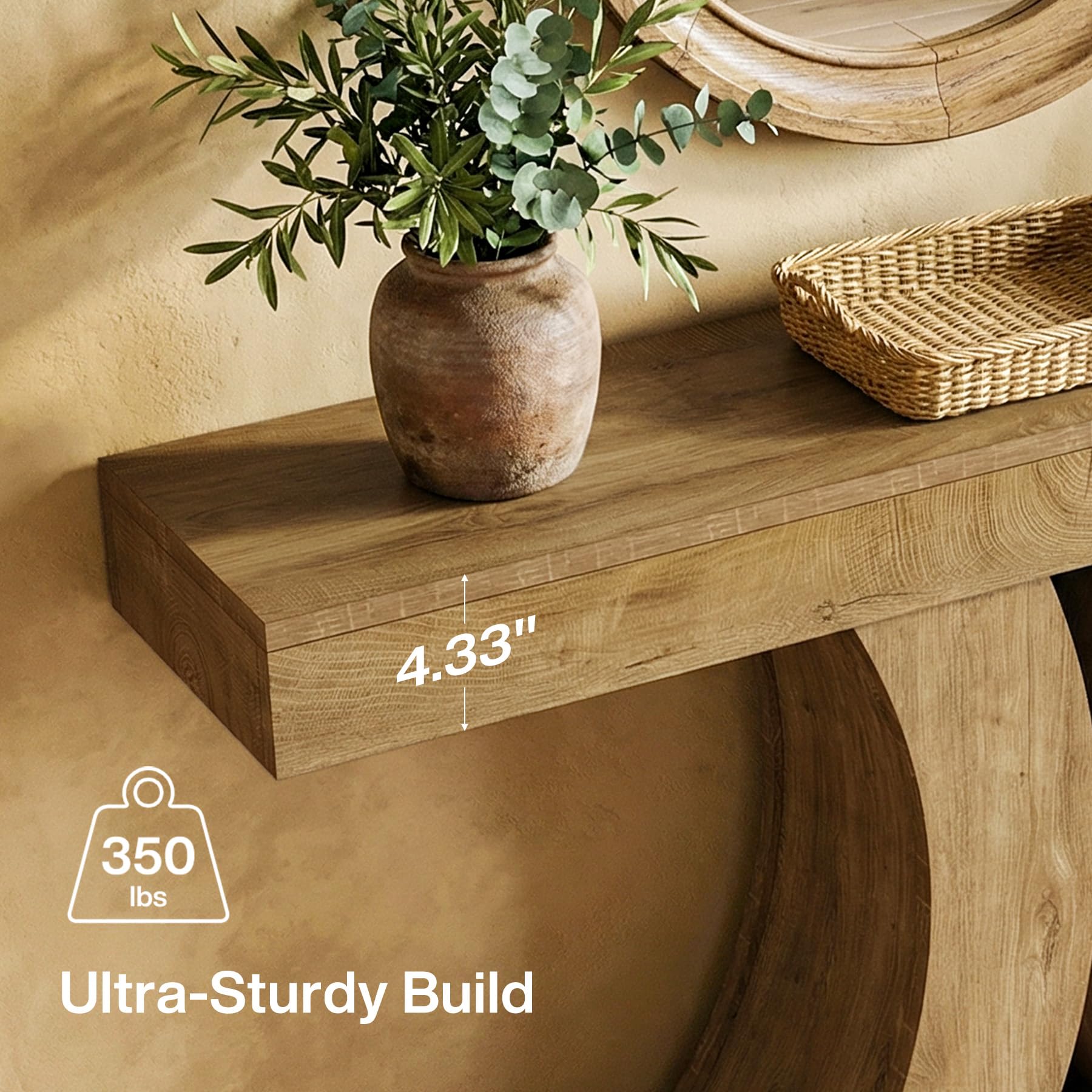 Tribesigns Stolik konsolowy 150 cm, wąski stół do przedpokoju z podwójnym łukiem w kształcie litery X, styl dworkowy, nowoczesny stolik do salonu i wejścia, naturalny brąz