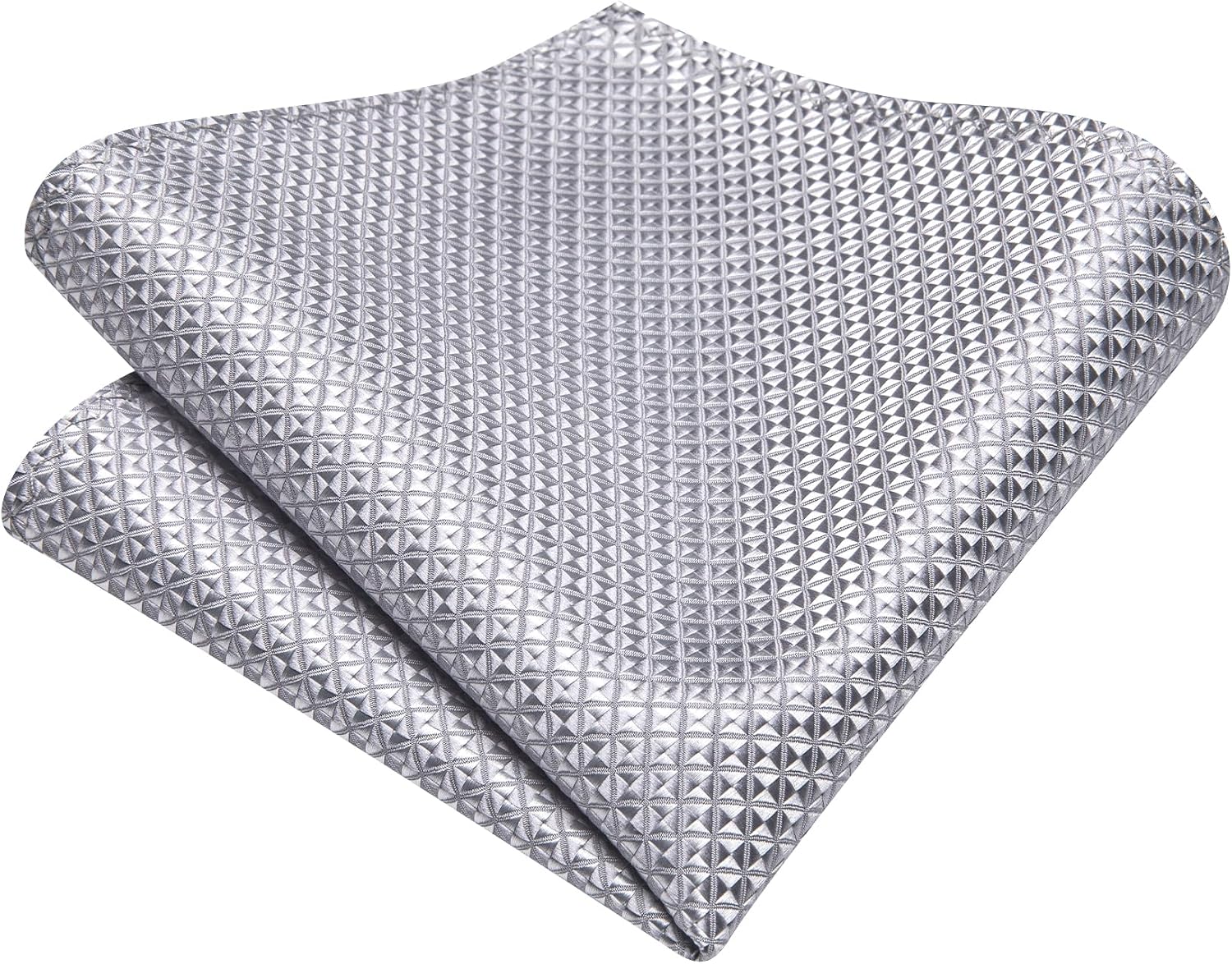 Solid Plaid Checkered Tie Set for Men Silk Necktie Pocket Square Handkerchief Cufflinks Lapel Pin Tie Clip 5PCS
