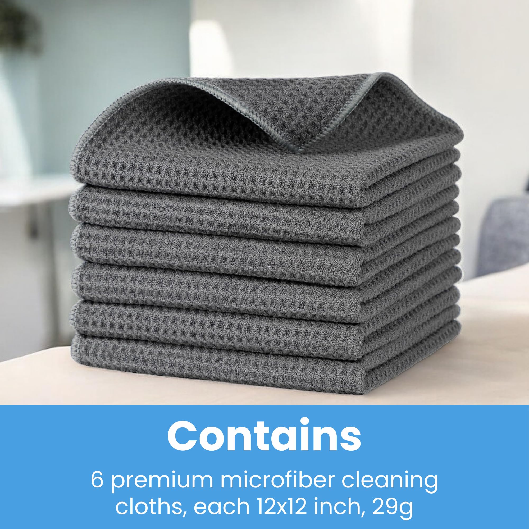 Microfiber Towels for Cars 12 x 12 inches Waffle Weave Microfiber Towel Barista Towels Multipurpose Use Lint Free — view 4