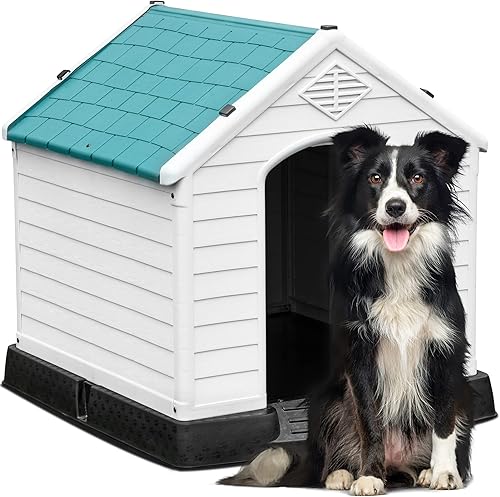 YITAHOME Casa grande de plástico para perros, para interiores y exteriores, refugio para cachorros, resistente al agua, fácil montaje, perrera disponible en Yaxa Colombia